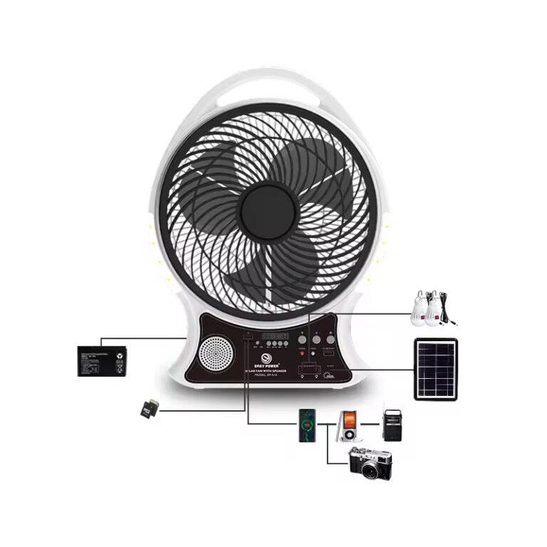 Solar Fan 14″ With Speaker AC/DC - New Quality Ware