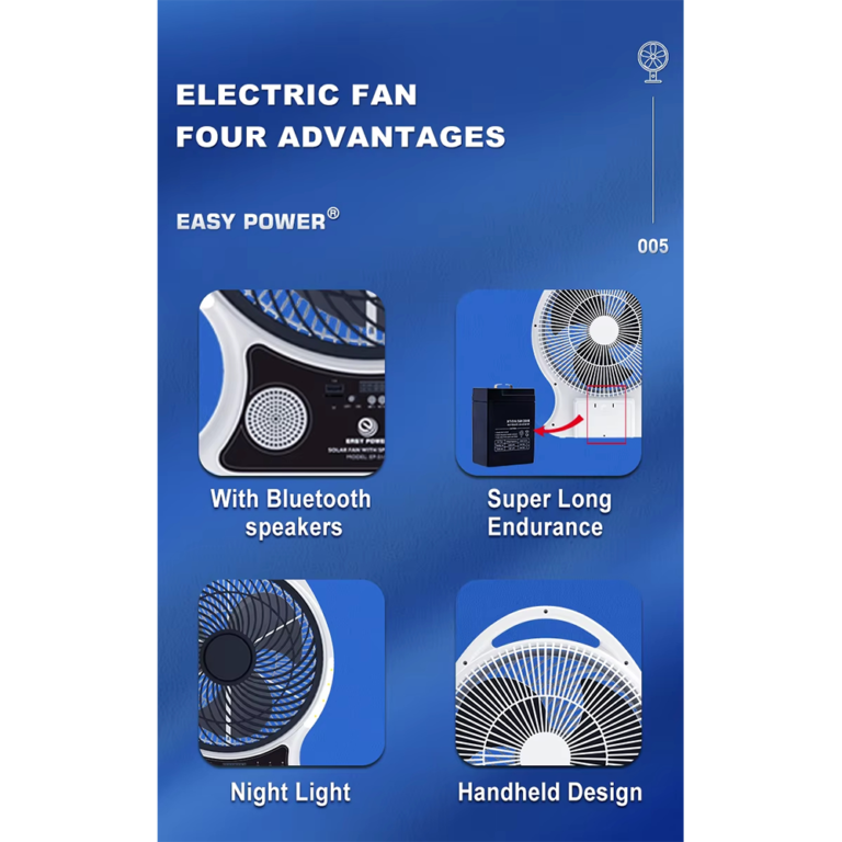 Solar Fan 14″ With Speaker AC/DC - New Quality Ware