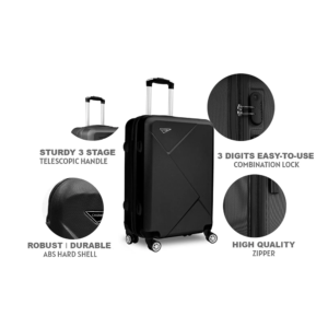 Suitcase Black 3pcs Set