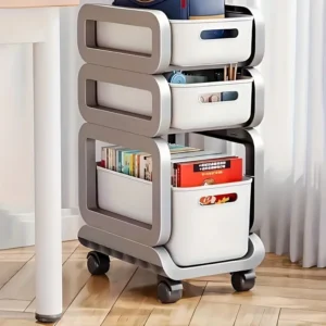 3-Tier Plastic Storage Trolley with Wheels