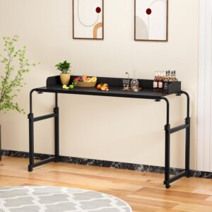 Adjustable Overbed Table with Wheels Black [ 120 CM ]