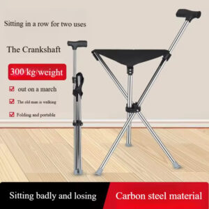 Folding Walking Stick/Seat Black