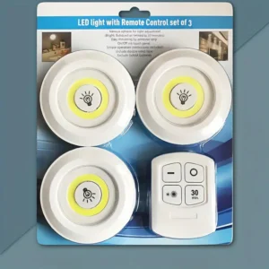 Led Light With Remote Control [ Set of 3 ]