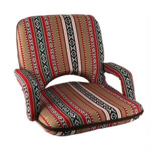Folding Ground Chair with Armrest Beige