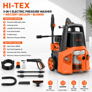 Pressure Washer 2400-W [ 180-Bar ] + Vacuum + Blower
