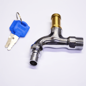 Bib Cock Brass with Lock & Key 1/2''